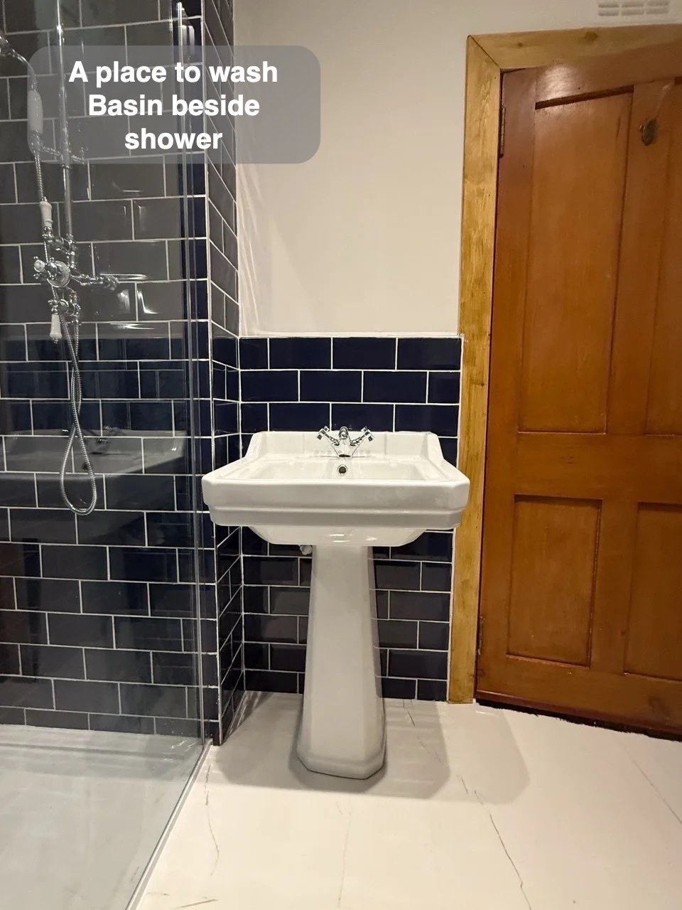 Basin beside shower