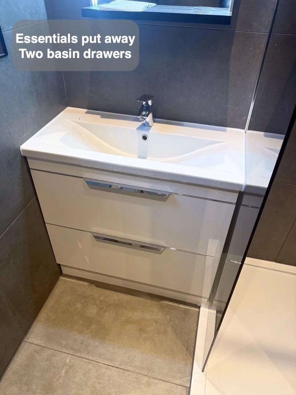 Two basin drawers