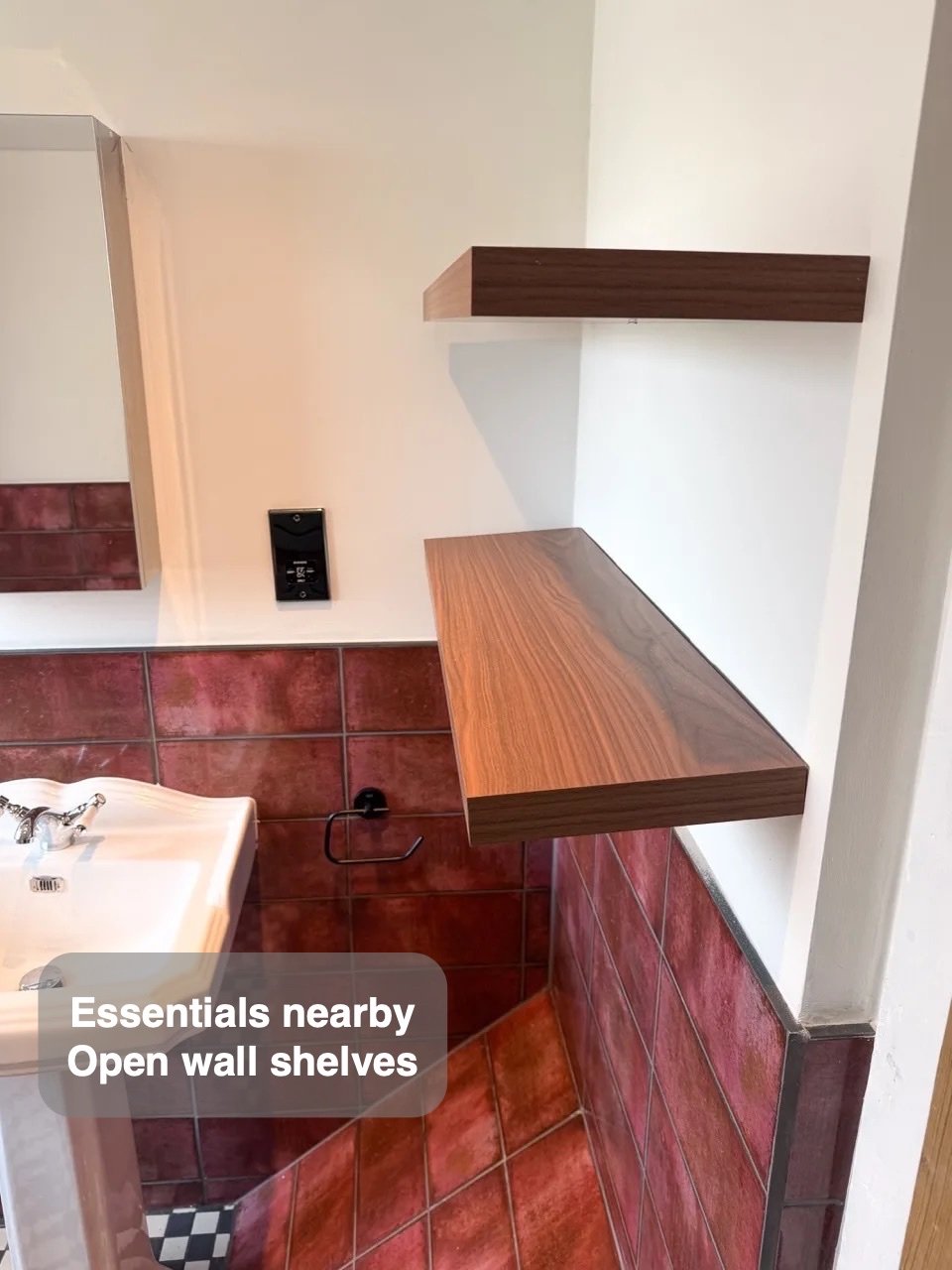 Open wall shelves