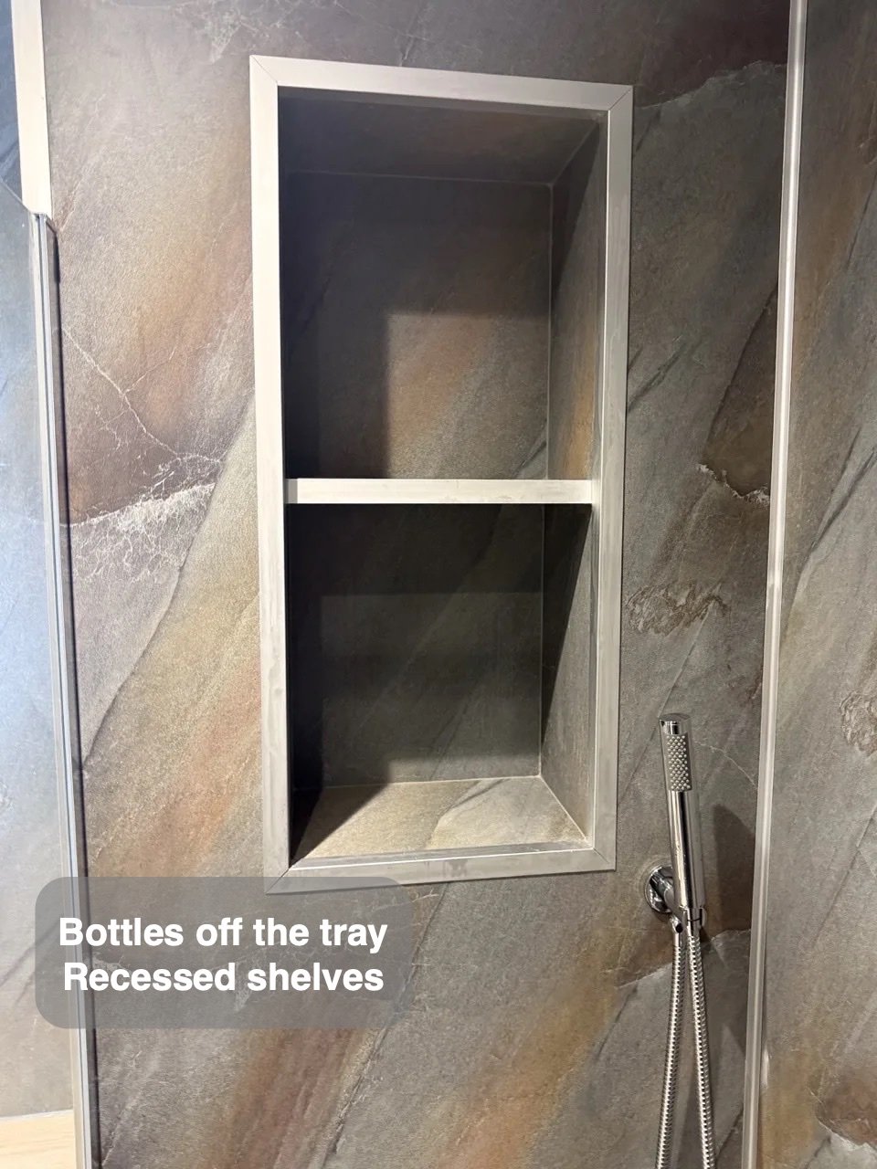 Recessed shelves