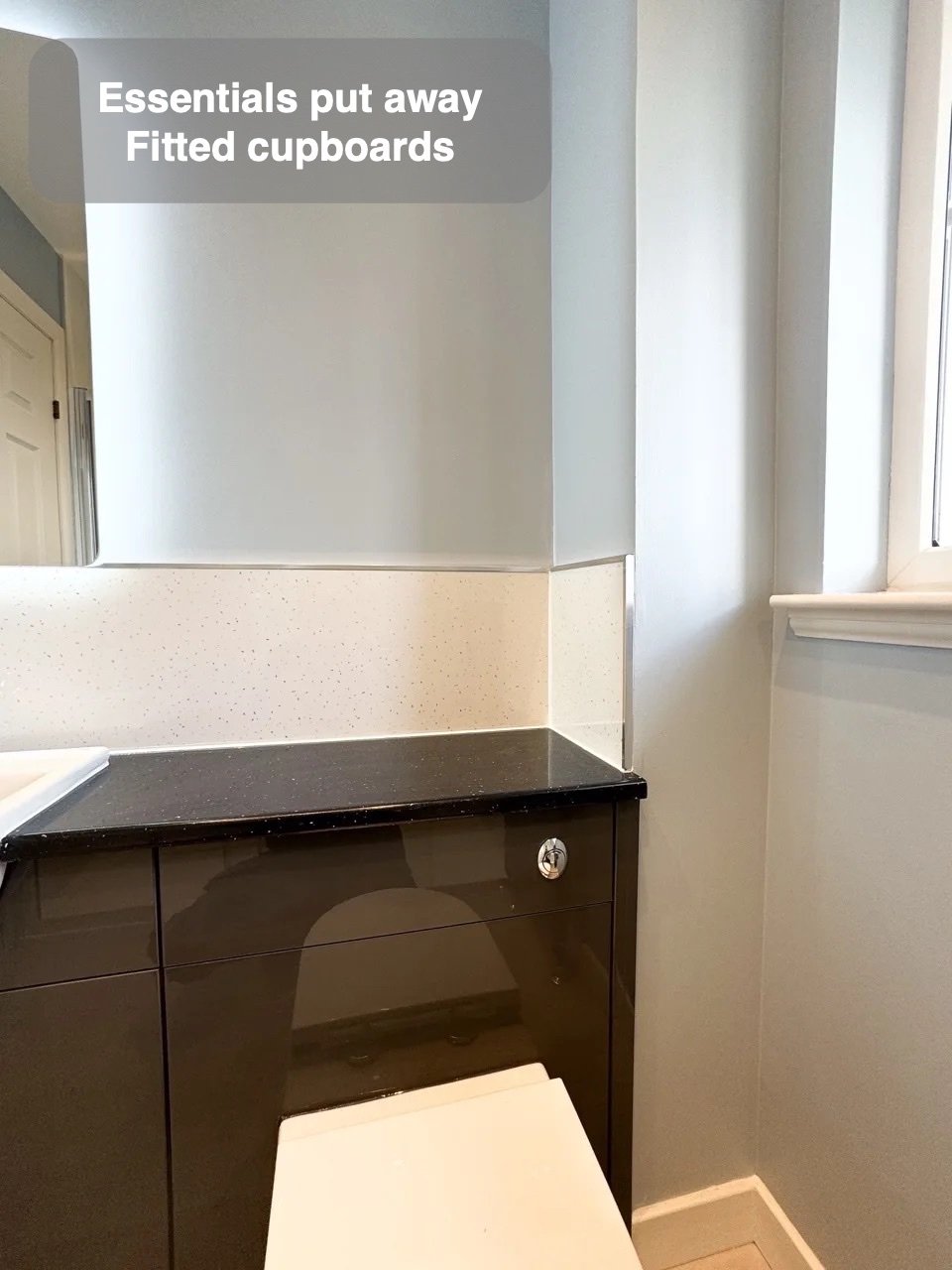 Storage fitted into the layout in Westhill bathroom