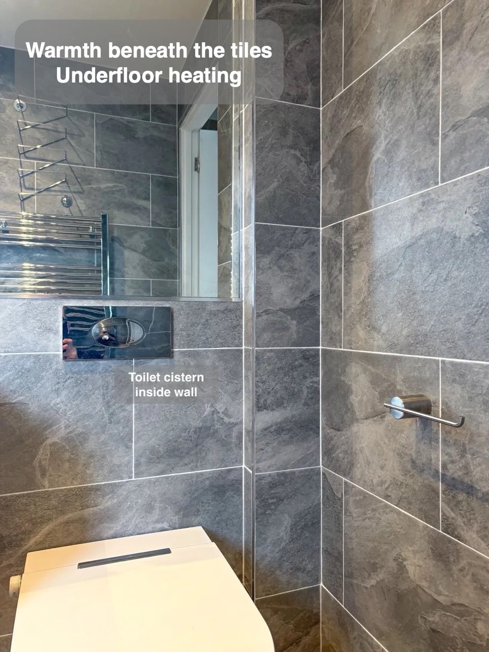 Warmth beneath the tiled floor in Ellon bathroom