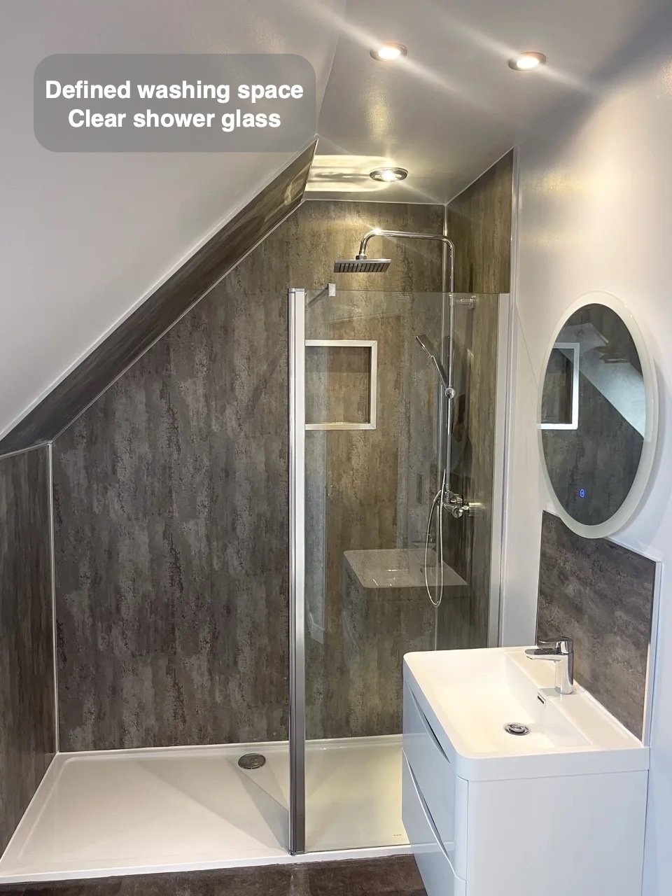 A dedicated place to shower in the completed Dyce bathroom