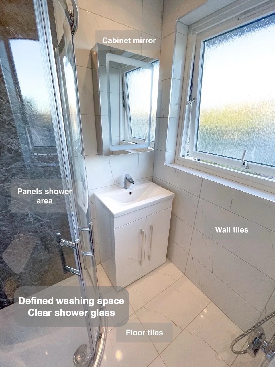 A dedicated place to shower in the completed Rosemount, Aberdeen bathroom
