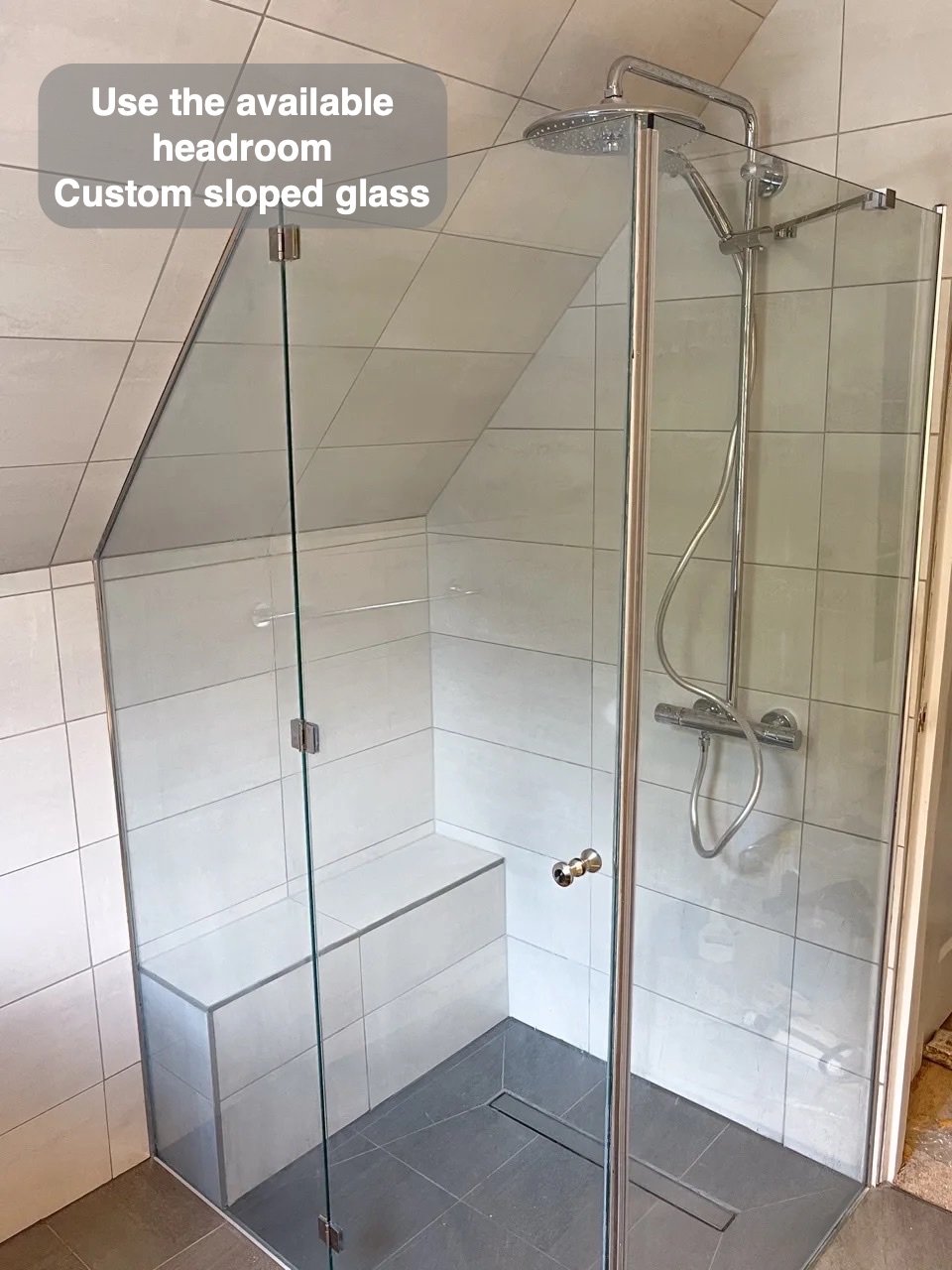 Custom sloped glass